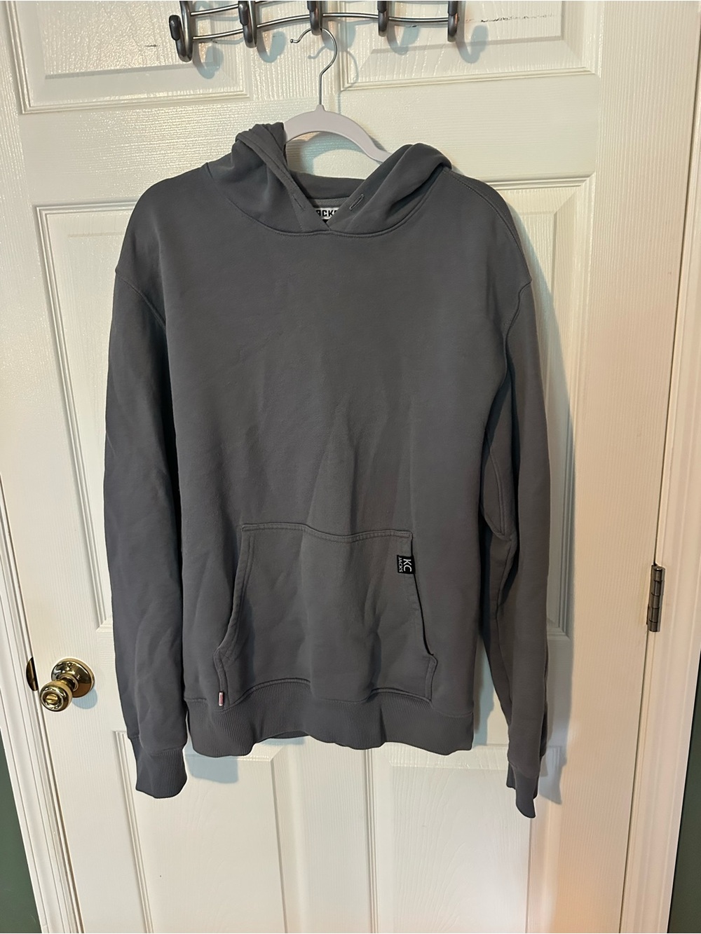 Men's Blue Gray Pullover Hoodie